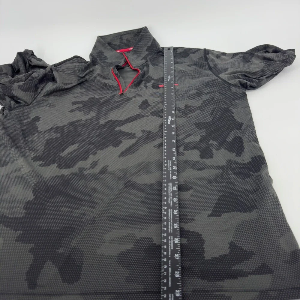 Polo Sport Ralph Lauren Mens XL Camo 1/4 Zip Performance Pullover Grey Black